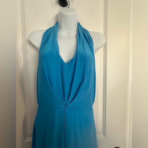 Amanda Uprichard blue 100% silk halter minidress size small - Picture 12 of 12